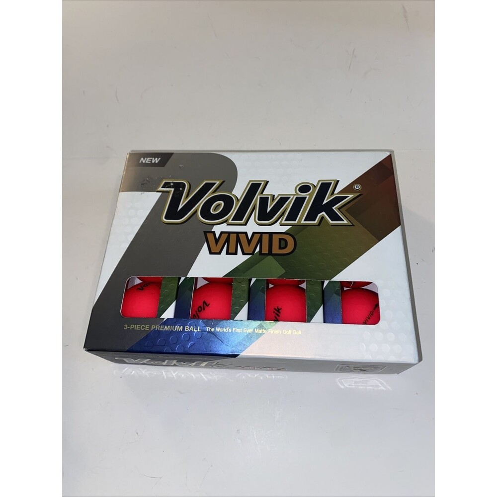 Volvik Vivid Golf Balls Matte Red One Dozen Neon Pink Hot Dozen 12
